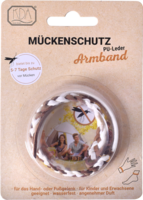 MÜCKENSCHUTZ Armband PU-Leder braun/weiß KDA - 1Stk