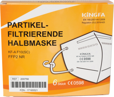 MUNDSCHUTZ MASKE FFP2 ohne Ventil einzeln verpackt - 6Stk