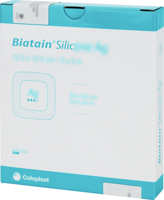 BIATAIN Silicone Ag Schaumverband 12,5x12,5 cm - 5Stk
