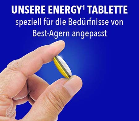 Unser Energy1 Tablette speziell für ide Bedürfnisse von Best-Agern angepasst