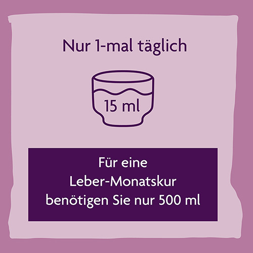 Ein Pluspunkt des Alepa® Mariendistel Bio-Leber-Tonikums: nur einmal täglich 15 Milliliter.