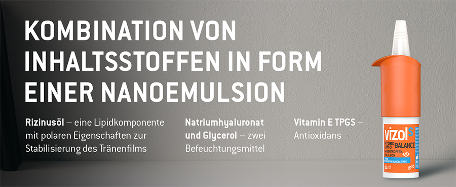 Vizol S HYDRO LIPID BALANCE Augentropfen, zur Befeuchtung der Augen, Wiederherstellung und Schutz der Lipidschicht sowie zur Stabilisierung des Tränenfilms
