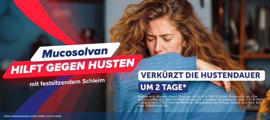 Mucosolvan hilft gegen den Husten mit festsitzendem Schleim