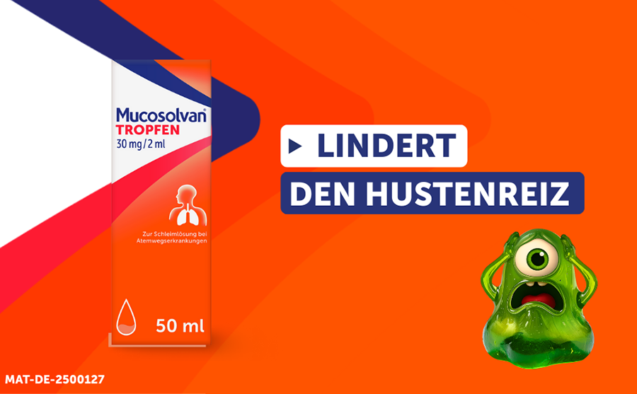 Mucosolvan Tropfen lindert den Hustenreiz