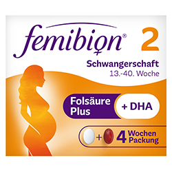 Woche Folsäure DHA 28 Tabl Femibion 2 Schwangerschaft ab der 13 28 Kaps. 