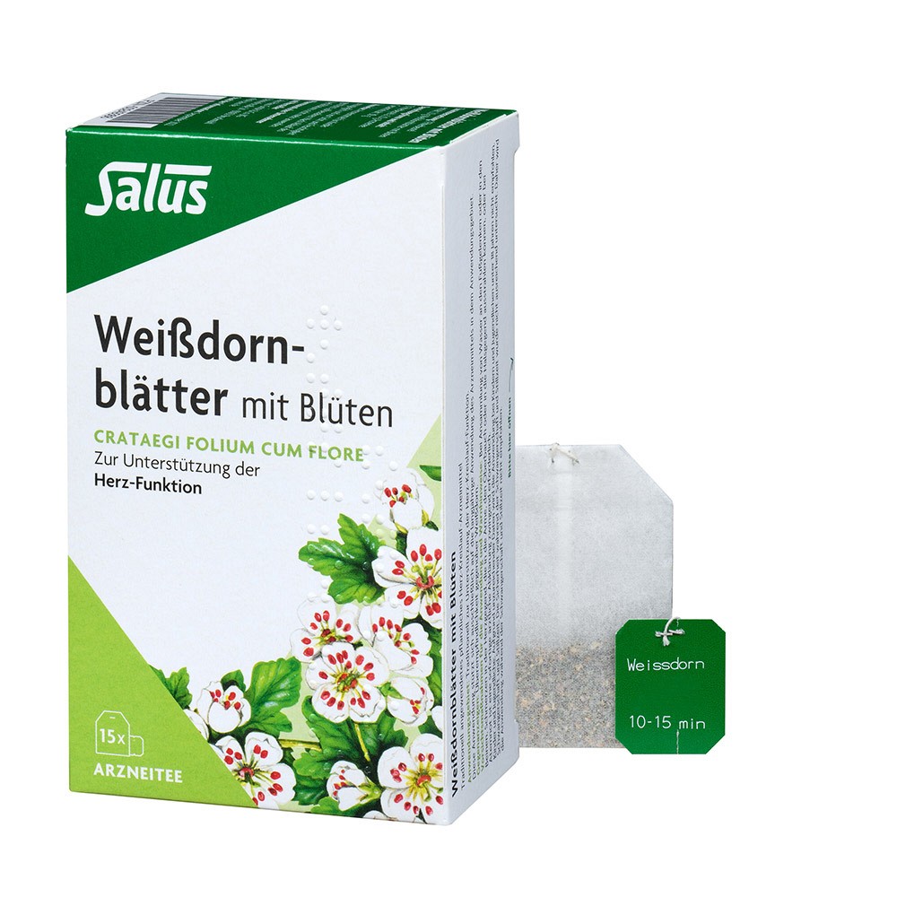 WEISSDORNBLÄTTER m.Blüten Arzneitee Bio Salus Fbtl - 15Stk