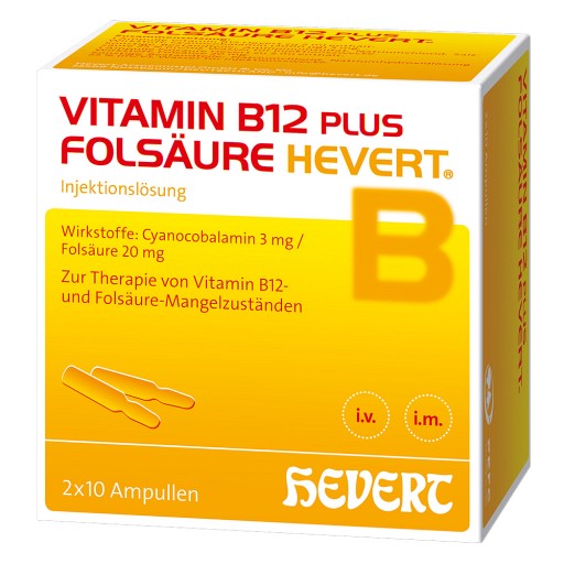 VITAMIN B12 PLUS Folsäure Hevert a 2 ml Ampullen - 2X10X2ml - Hevert
