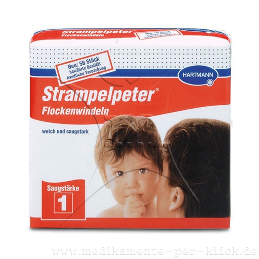 STRAMPELPETER Flockenwindeln Saugstärke 1 - 56Stk - Windeln