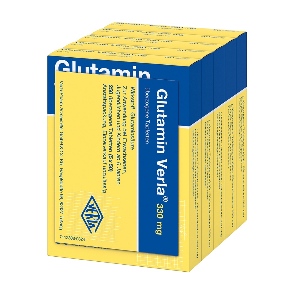 GLUTAMIN VERLA überzogene Tabletten - 250Stk - Stärkung für das Gedächtnis