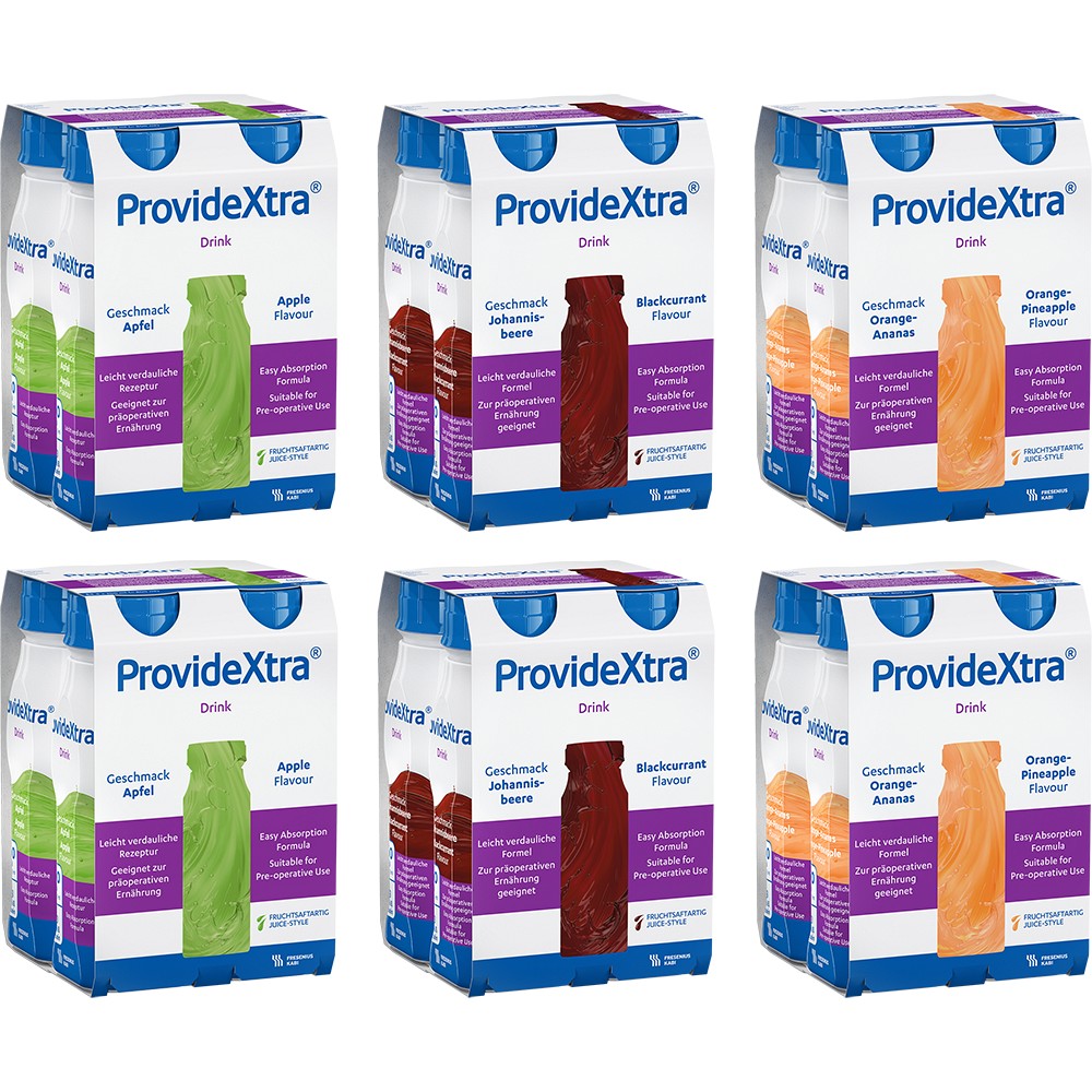 PROVIDE Xtra Drink Mischkarton Trinkflasche - 24X200ml - Fresubin bei Erkrankungen