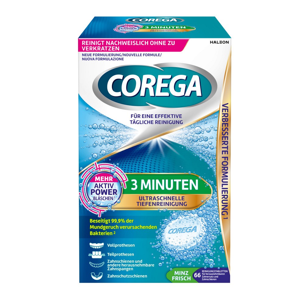 COREGA Tabs 3 Minuten - 66Stk - Pflegeprodukte für die Dritten