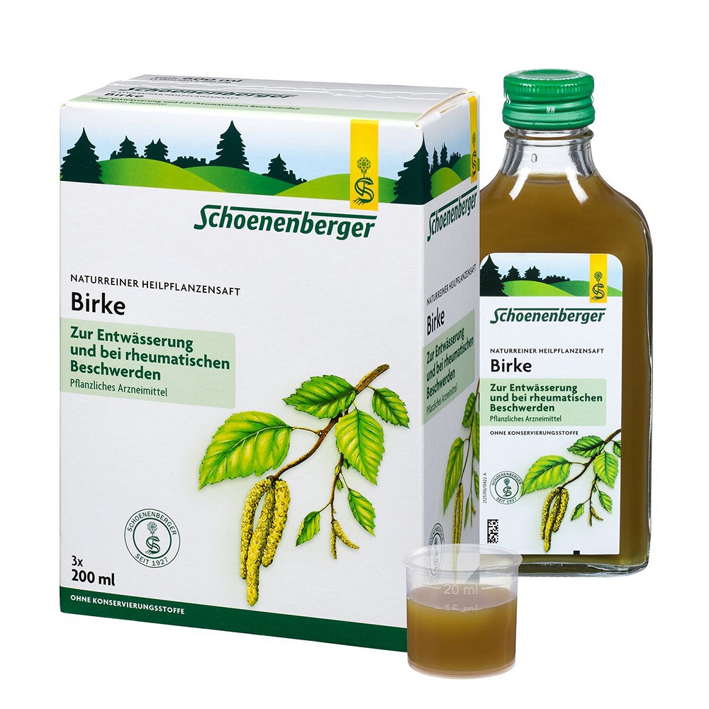 BIRKENSAFT Schoenenberger Heilpflanzensäfte - 3X200ml - Blase, Niere & Prostata