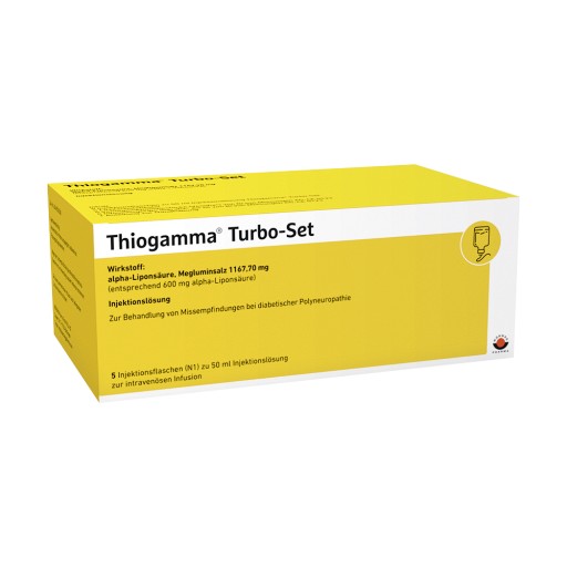 THIOGAMMA Turbo Set Injektionsflaschen - 5X50ml - Diabetische Nervenstörung
