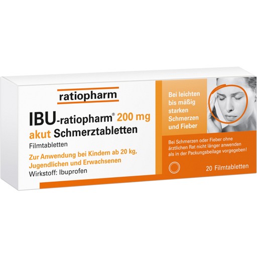 IBU-RATIOPHARM 200 mg akut Schmerztbl.Filmtabl. - 20Stk - Schmerzen