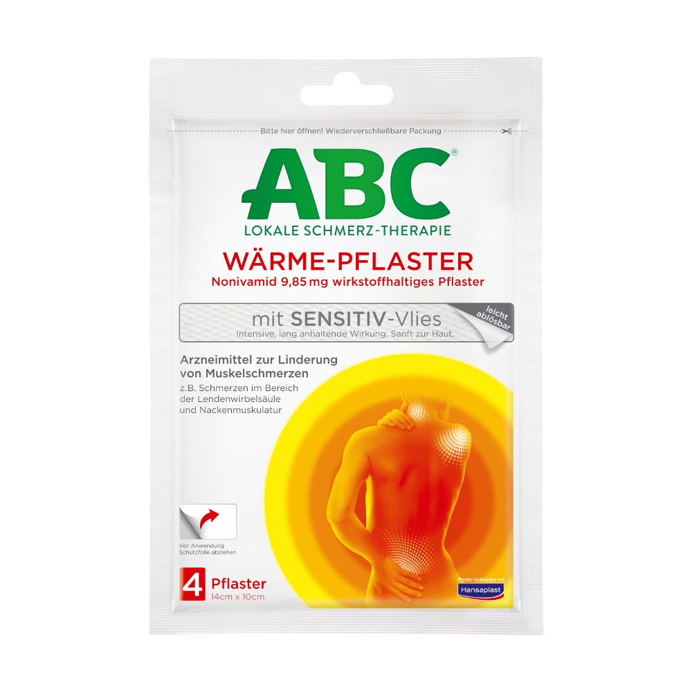 ABC Wärme-Pflaster sensitive-Vlies Hansaplast med - 4Stk - Hansaplast