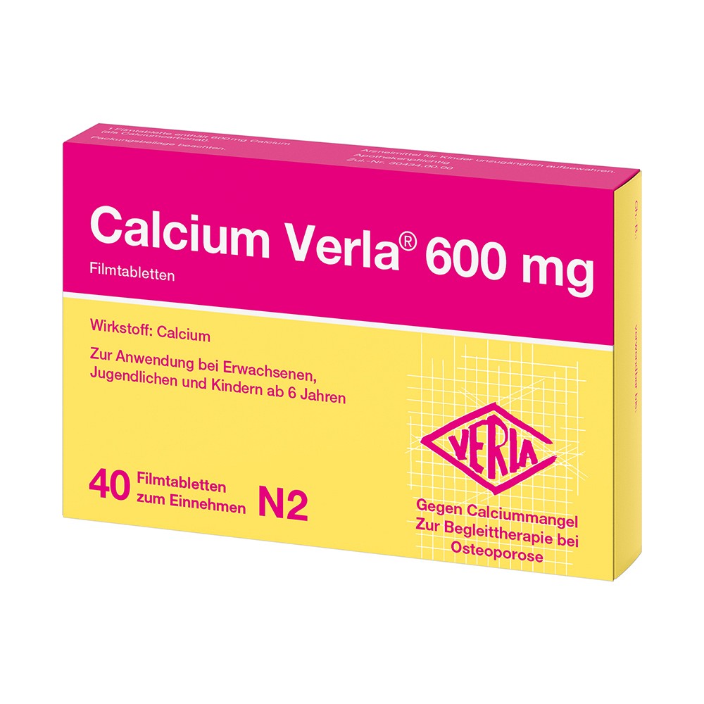 CALCIUM VERLA 600 mg Filmtabletten - 40Stk - Calcium