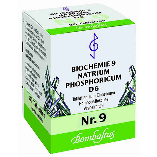 BIOCHEMIE 9 Natrium phosphoricum D 6 Tabletten - 80Stk - Schüßler Salze Bombastus