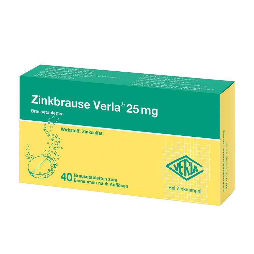 ZINKBRAUSE Verla 25 mg Brausetabletten - 40Stk - Selen & Zink