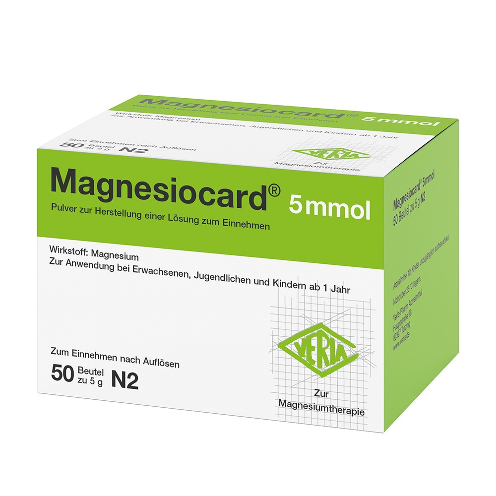 MAGNESIOCARD 5 mmol Plv.z.Her.e.Lsg.z.Einnehmen - 50Stk - Magnesium