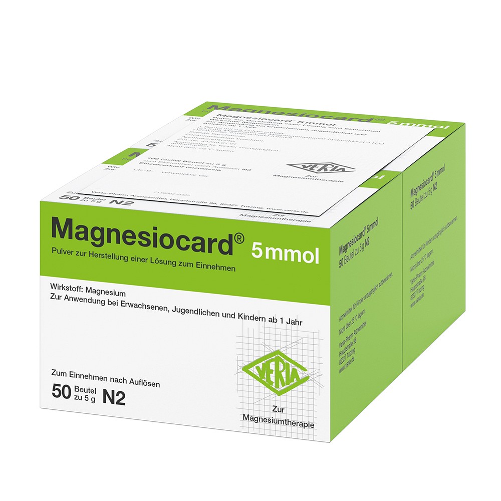 MAGNESIOCARD 5 mmol Plv.z.Her.e.Lsg.z.Einnehmen - 100Stk - Magnesium