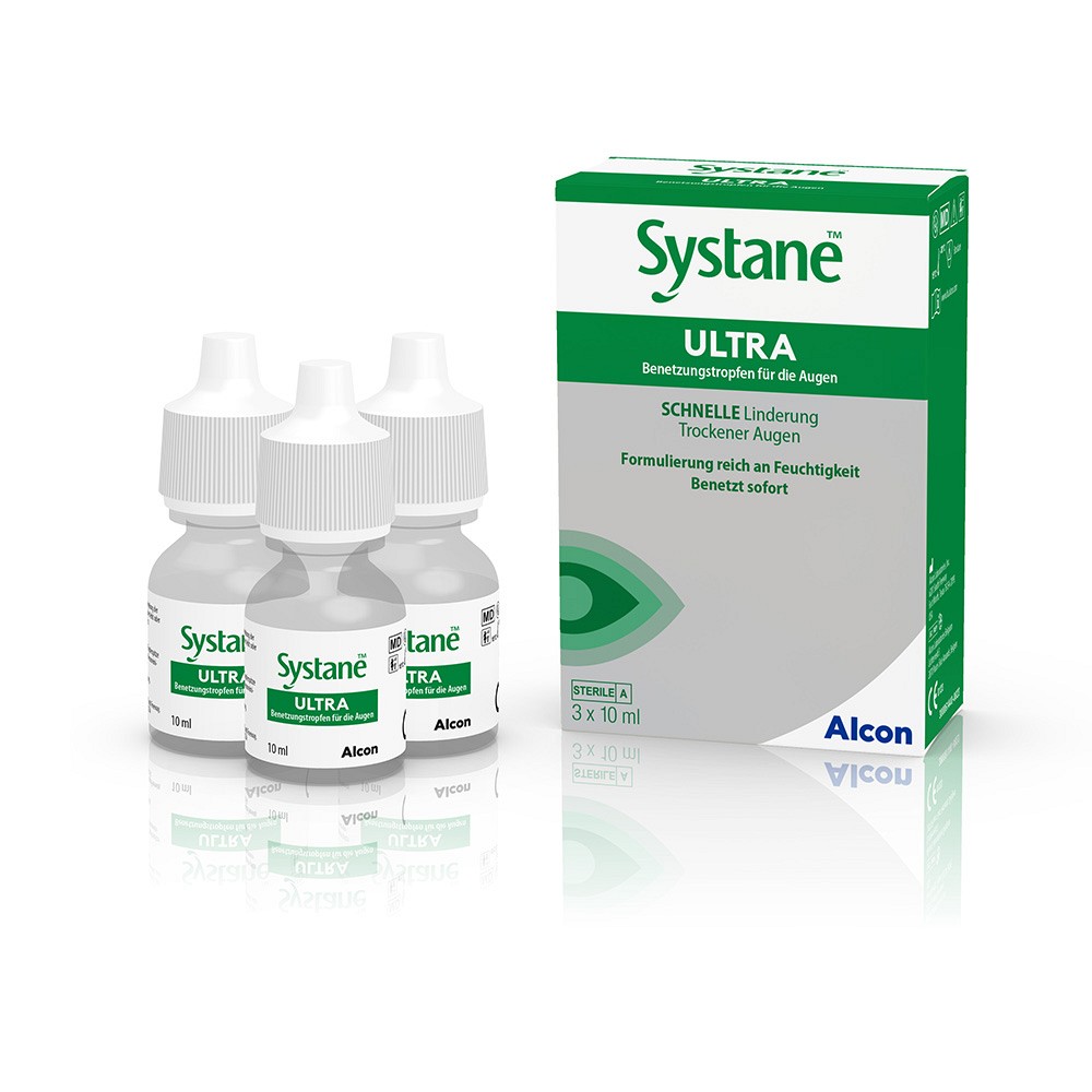 SYSTANE ULTRA Benetzungstropfen für die Augen - 3X10ml - Allergien