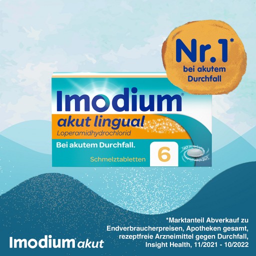 IMODIUM akut lingual Schmelztabletten - 6Stk - Hausapotheke