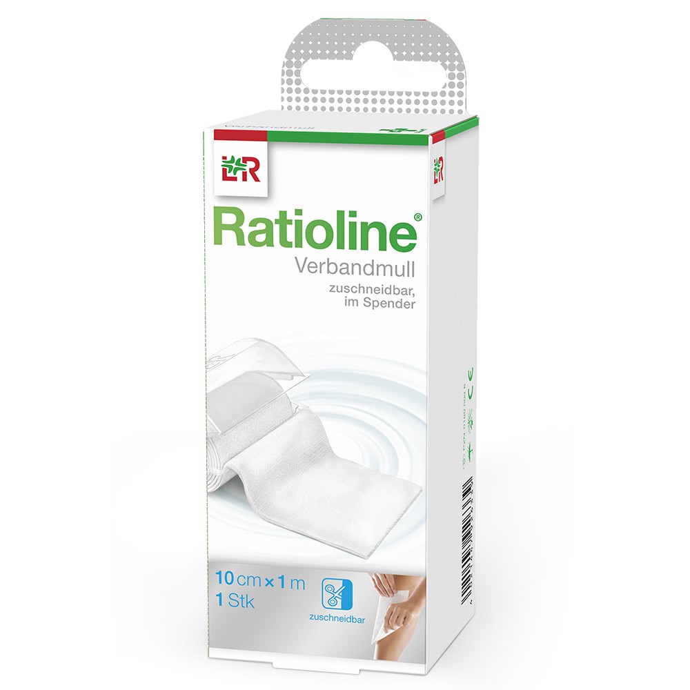 RATIOLINE acute 10 cmx1 m Verbandmull gerollt - 1Stk - klassische Verbandmittel