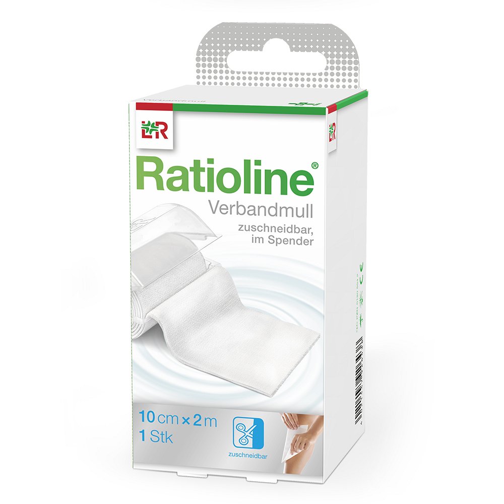 RATIOLINE acute 10 cmx2 m Verbandmull gerollt - 1Stk - klassische Verbandmittel