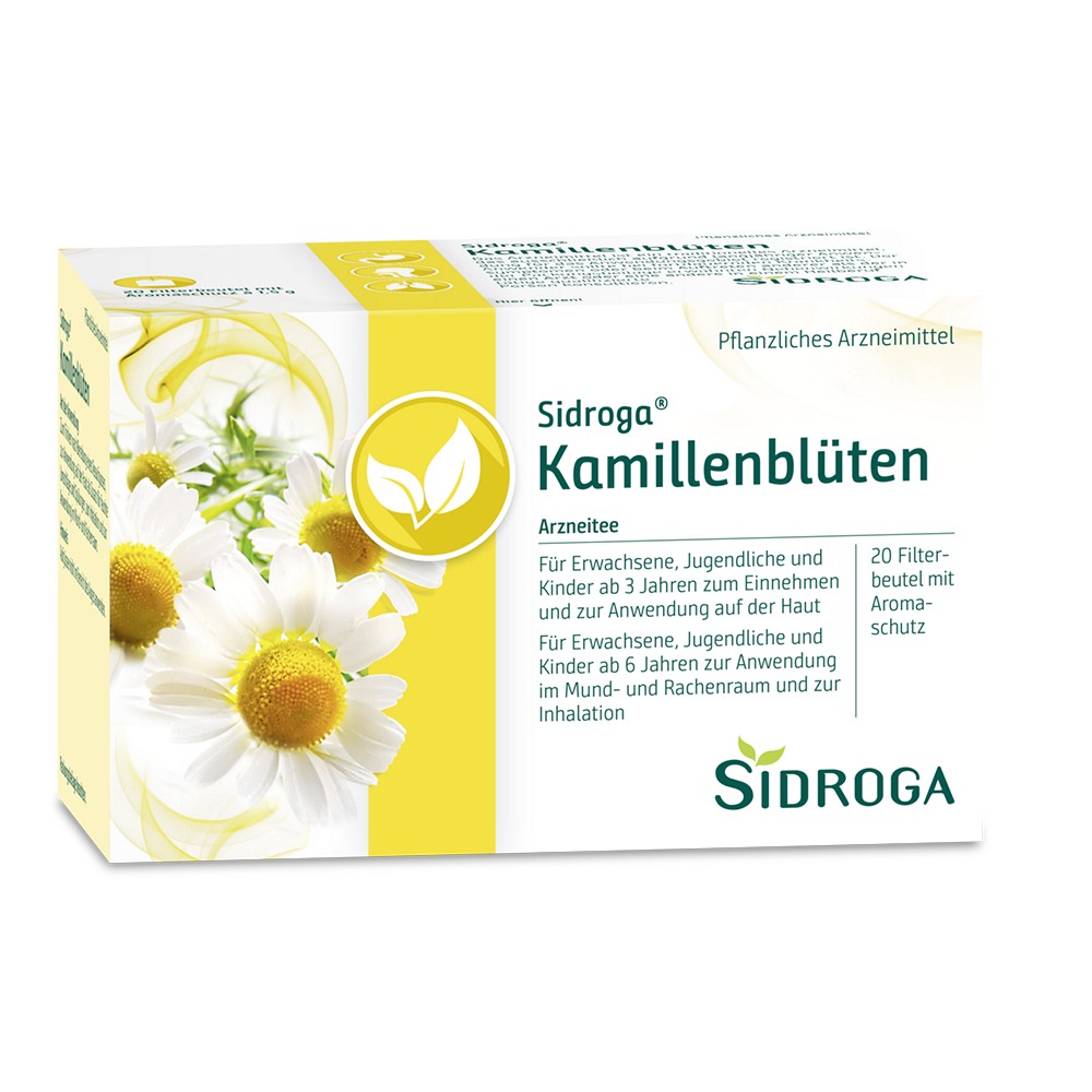 SIDROGA Kamillenblüten Tee Filterbeutel - 20X1.5g - Magen, Darm & Leber