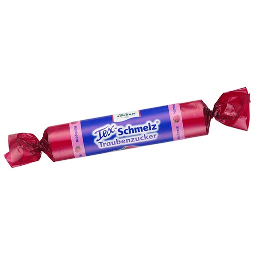 SOLDAN Tex Schmelz Traubenzucker Himbeere Rolle - 33g - Tex Schmelz® Traubenzucker