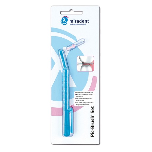 MIRADENT Interd.Pic-Brush Set 1Halt+1Bü.tran.blau - 1Stk - Zahn- & Mundpflege
