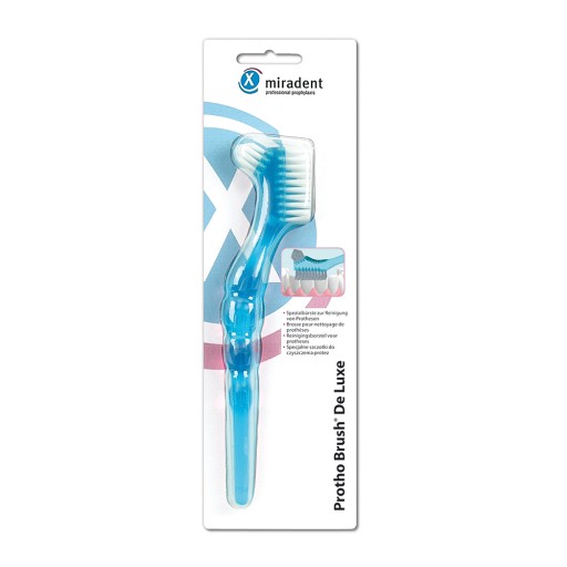 MIRADENT Prothesenbürste Protho Brush blau trans. - 1Stk - Zahn- & Mundpflege