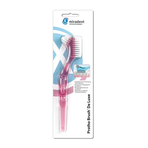 MIRADENT Prothesenbürste Protho Brush pink trans. - 1Stk - Zahn- & Mundpflege