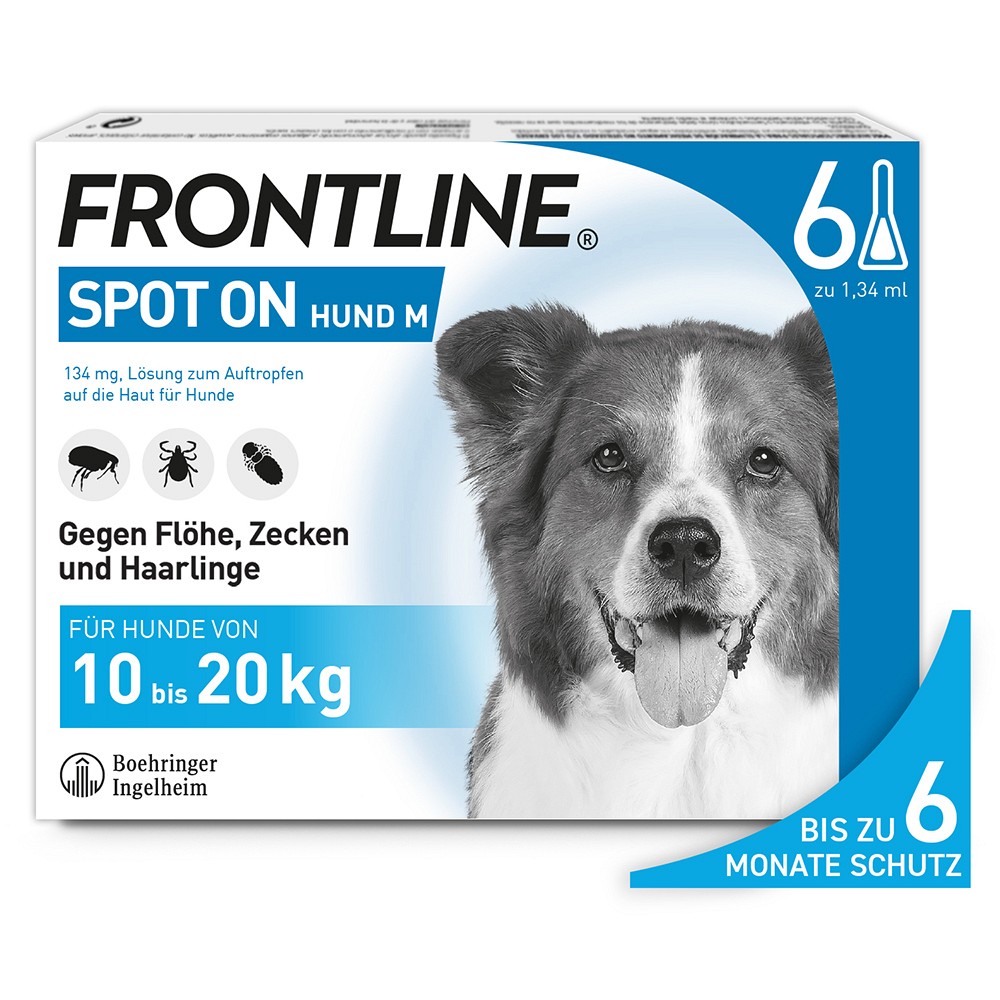Frontline Spot-on gegen Zecken Flöhe bei Hund 6St kg Stk) - medikamente-per-klick.de