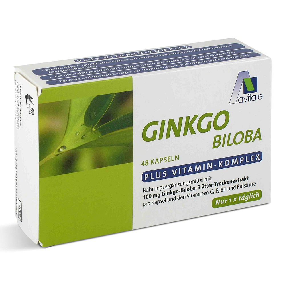 GINKGO 100 mg Kapseln+B1+C+E - 48Stk - Für Senioren