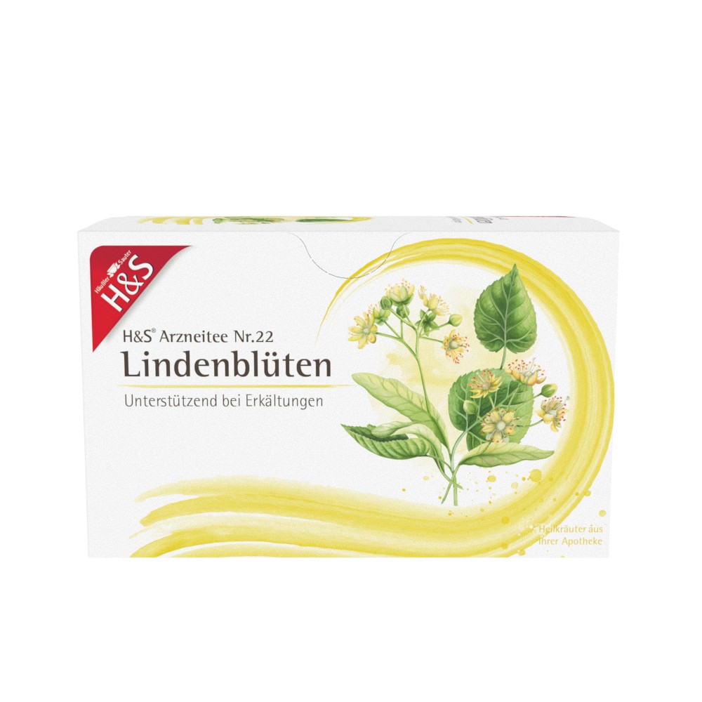 H&S Lindenblüten Tee Filterbeutel - 20X1.8g - Erkältung, Husten, Hals und Bronchien
