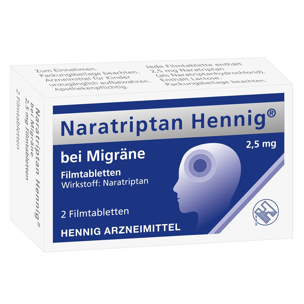 NARATRIPTAN Hennig bei Migräne 2,5 mg Filmtabl. - 2Stk - Kopfschmerzen & Migräne