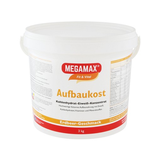 MEGAMAX Aufbaukost Erdbeere Pulver - 3kg - Fit & Vital