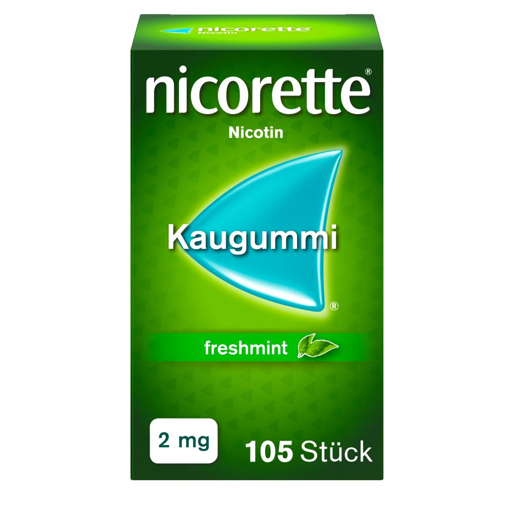 NICORETTE Kaugummi 2 mg freshmint - 105Stk - Raucherentwöhnung