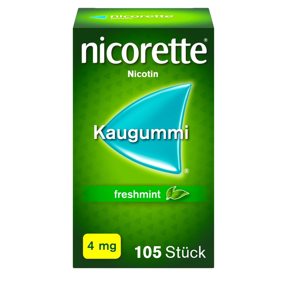 NICORETTE Kaugummi 4 mg freshmint - 105Stk - Raucherentwöhnung