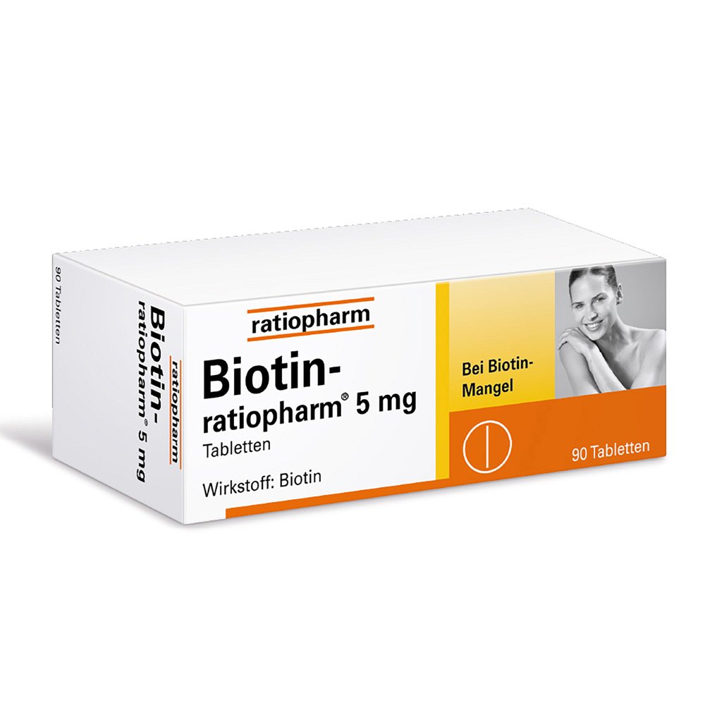 BIOTIN-RATIOPHARM 5 mg Tabletten - 90Stk - Für Haut, Haare & Knochen