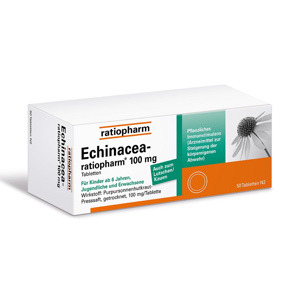 ECHINACEA-RATIOPHARM 100 mg Tabletten - 50Stk - Abwehrstärkung