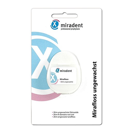 MIRADENT Zahnseide Mirafloss ungewachst 20 m - 1Stk - Zahn- & Mundpflege