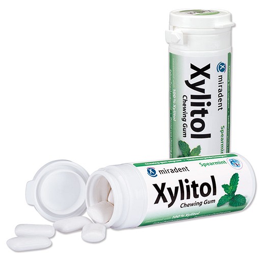MIRADENT Xylitol Chewing Gum Spearmint - 30Stk - Zahn- & Mundpflege