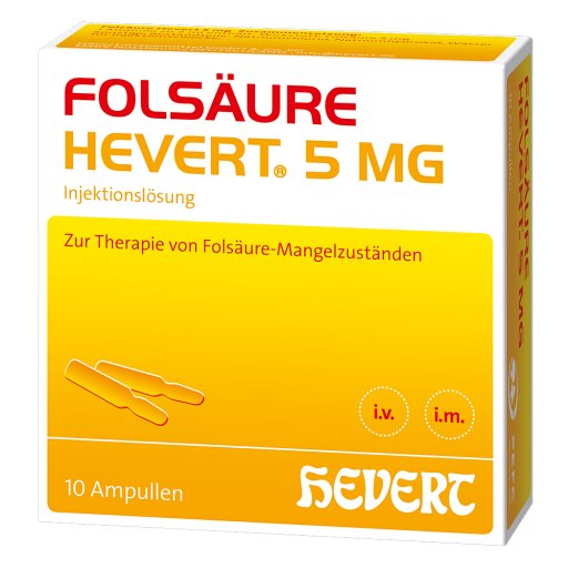 FOLSÄURE Hevert 5 mg Inj.-Lösung Ampullen - 10X2ml - Vitamin B