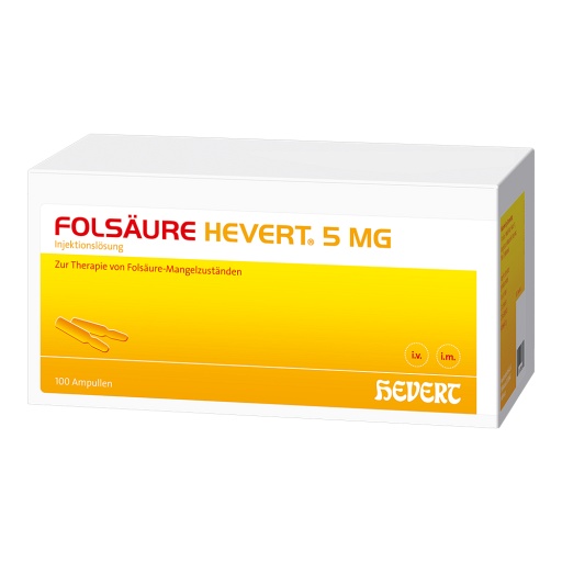 FOLSÄURE Hevert 5 mg Inj.-Lösung Ampullen - 100X2ml