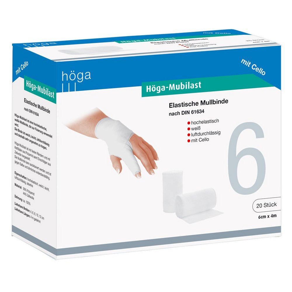 HÖGA-MUBILAST Fixierbinde 6 cmx4 m m.Cellophan - 1Stk