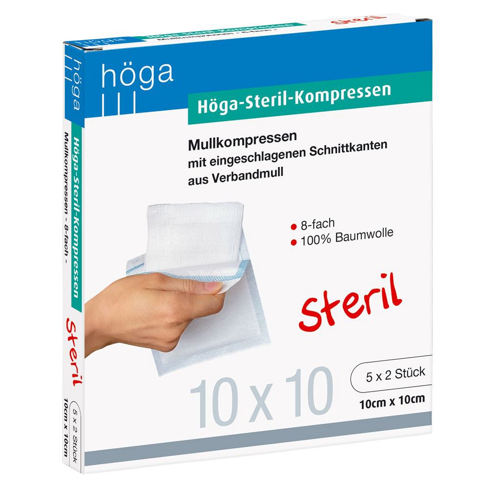 HÖGA-KOMPRESSEN 10x10 cm steril 8fach - 5X2Stk