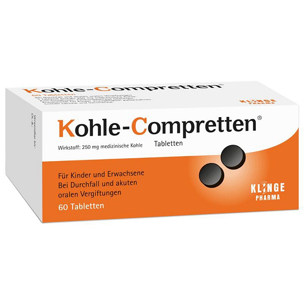 KOHLE Compretten Tabletten - 60Stk - Bauchschmerzen & Blähungen