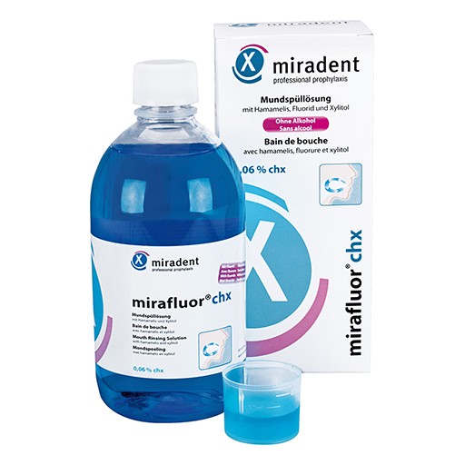 MIRADENT Mundspüllösung mirafluor CHX 0,06% - 500ml - Zahn- & Mundpflege